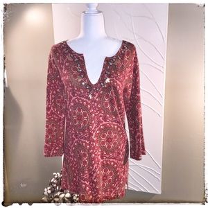 EUC Soft Surroundings Multi Color Tunic.